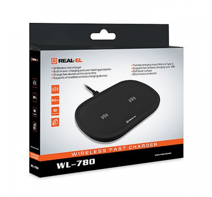 Зарядний пристрій REAL-EL WL-780 black (EL123160020)