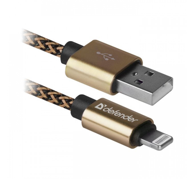 Дата кабеля USB 2.0 AM to Lightning 1.0m gold Defender (87806) Дата кабеля USB 2.0 AM to Lightning 1.0m gold Defender (87806)
