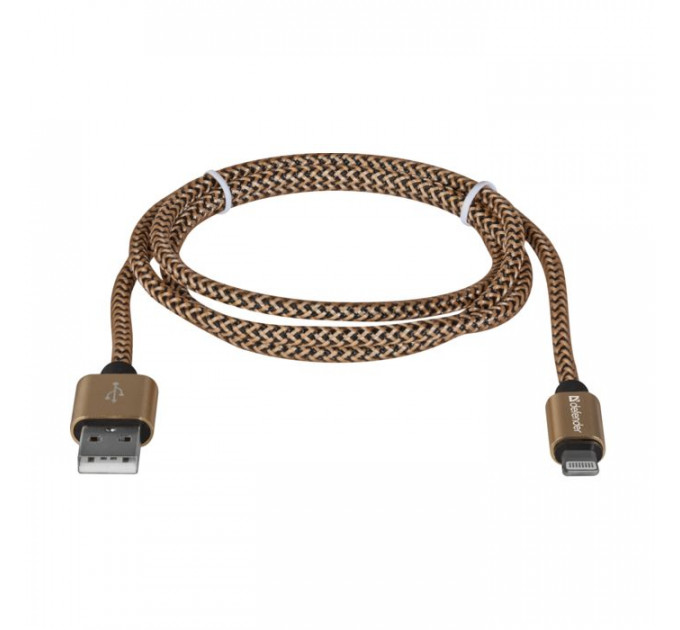 Дата кабеля USB 2.0 AM to Lightning 1.0m gold Defender (87806)