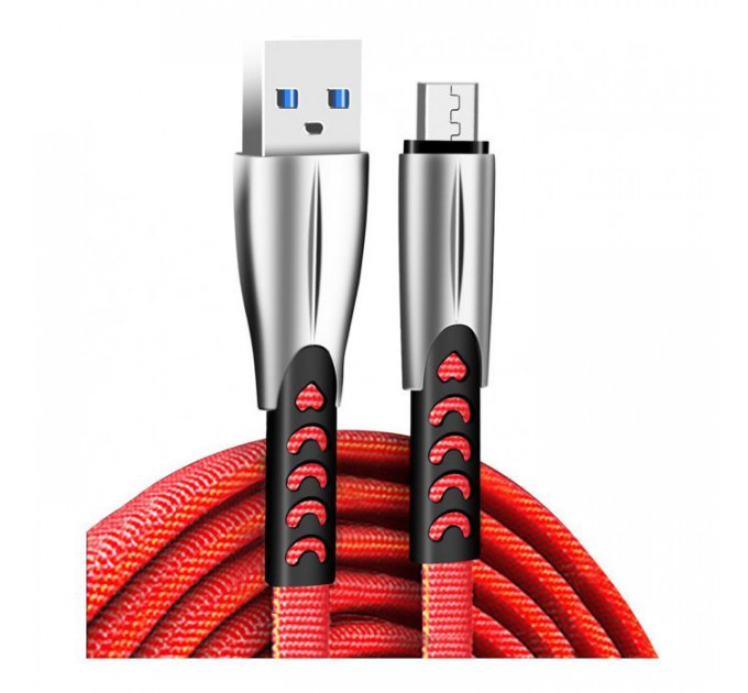 Дата кабель USB 2.0 AM to Micro 5P 1.0m zinc alloy red ColorWay (CW-CBUM011-RD)
