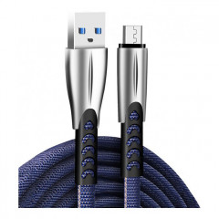Дата кабель USB 2.0 AM to Micro 5P 1.0m zinc alloy blue ColorWay (CW-CBUM011-BL)