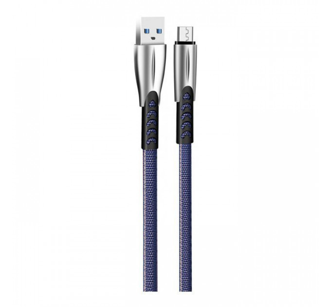 Дата кабель USB 2.0 AM to Micro 5P 1.0m zinc alloy blue ColorWay (CW-CBUM011-BL)