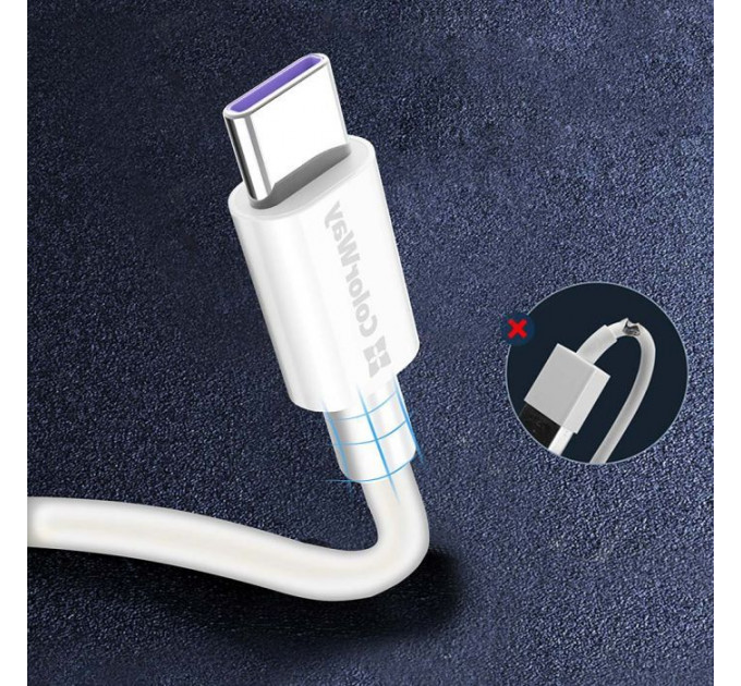Дата кабеля USB 2.0 AM to USB-C 1.0m 5A white ColorWay (CW-CBUC019-WH)