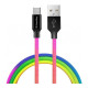 Дата кабель USB 2.0 AM to USB-C 1.0m multicolor ColorWay (CW-CBUC018-MC)