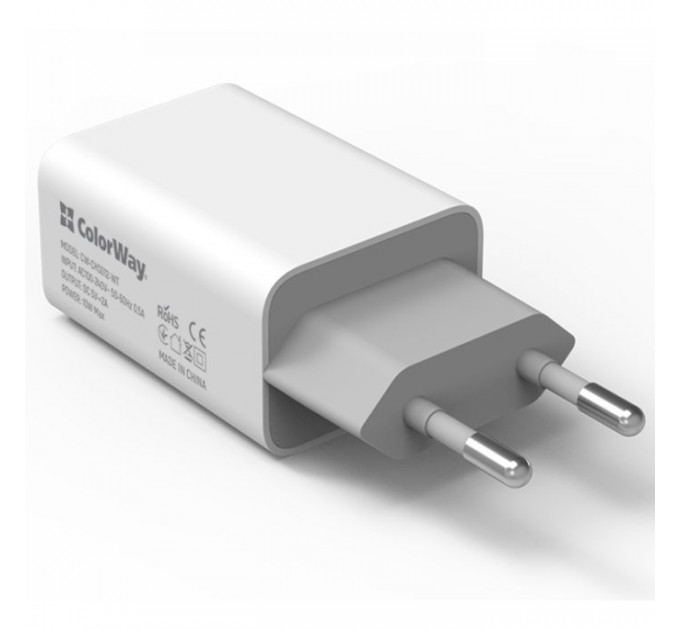 Зарядний пристрій ColorWay 1USB AUTO ID 2A (10W) (CW-CHS012-WT)