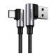 Дата кабель USB 2.0 AM to Type-C 1.0m US176 Both Angled 3A (Black) Ugreen (20856)