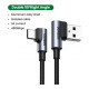 Дата кабель USB 2.0 AM to Type-C 1.0m US176 Both Angled 3A (Black) Ugreen (20856)