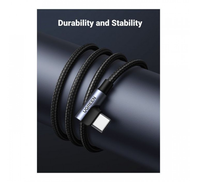 Дата кабель USB 2.0 AM to Type-C 1.0m US176 Both Angled 3A (Black) Ugreen (20856)