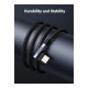 Дата кабель USB 2.0 AM to Type-C 1.0m US176 Both Angled 3A (Black) Ugreen (20856)