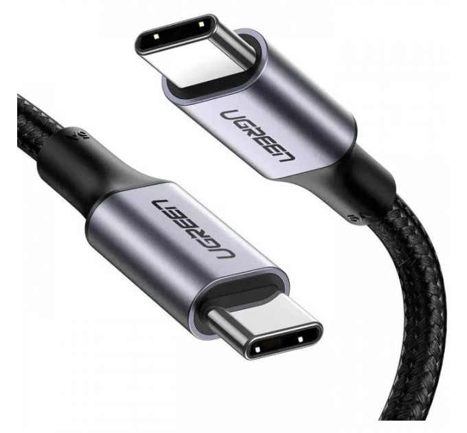 Дата кабель USB-C to USB-C 2.0m US316 100W 5A Alum. (Black) Ugreen (70429)
