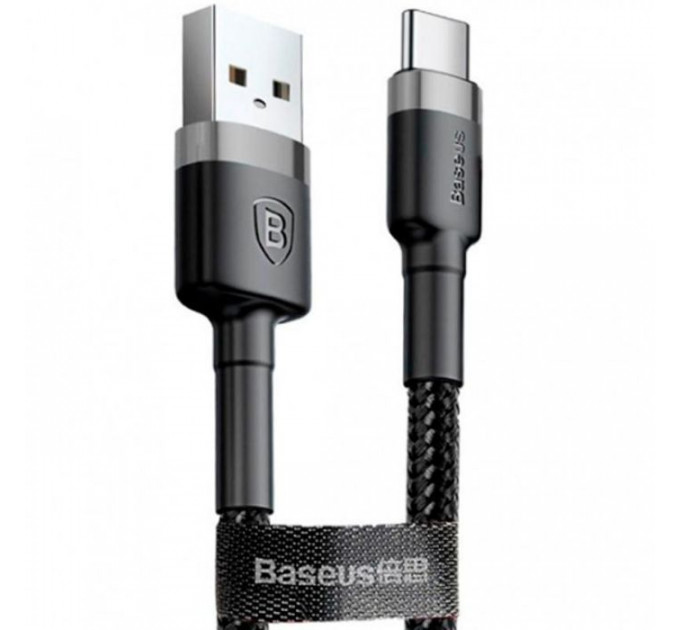 Дата кабель USB 2.0 AM to USB-C 1.0m 3A grey-black Baseus (CATKLF-BG1)