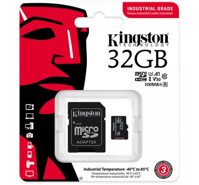 Карта памяти Kingston 32GB microSDHC class 10 UHS-I V30 A1 (SDCIT2\/32GB)