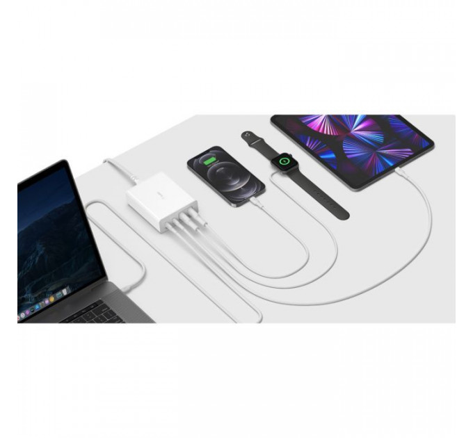 Зарядное устройство для Belkin Home Charger 108W GAN Dual USB-C/USB-A (WCH010VFWH)