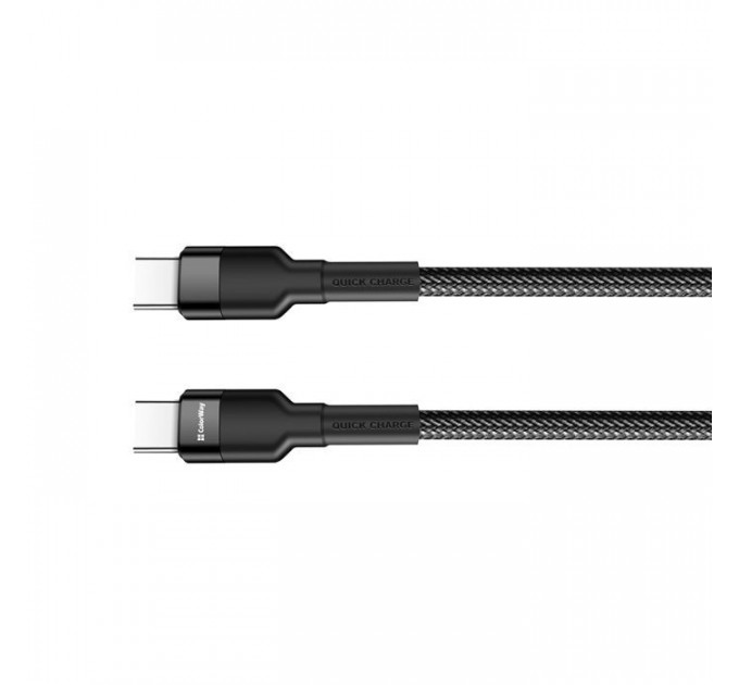 Дата USB-C кабель USB-C 1.0m 3.0A black ColorWay (CW-CBPDCC047-BK)