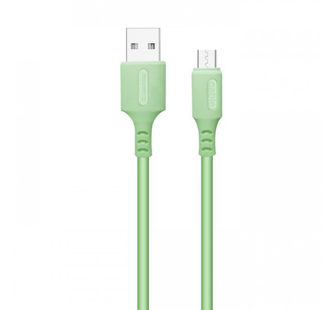 Дата кабель USB 2.0 AM to Micro 5P 1.0m soft silicone green ColorWay (CW-CBUM042-GR)