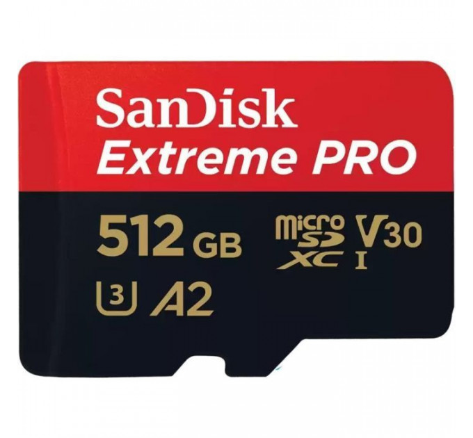 Карта пам/'яті SanDisk 512 GB microSDXC UHS-I U3 Extreme Pro+SD Adapter (SDSQXCD-512G-GN6MA)