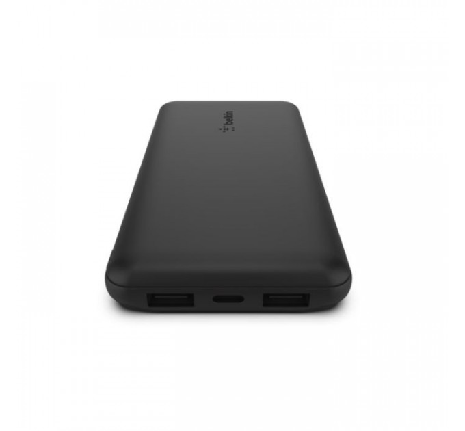 Батарея универсальная Belkin 10000mAh, USB-C, 2*USB-A, 3A max, 6\" USB-A to USB-C cable, Black (BPB011btBK)
