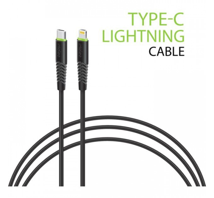 Дата кабель USB-C to Lightning 1.2m CBFLEXTL1 18W black Intaleo (1283126542459)