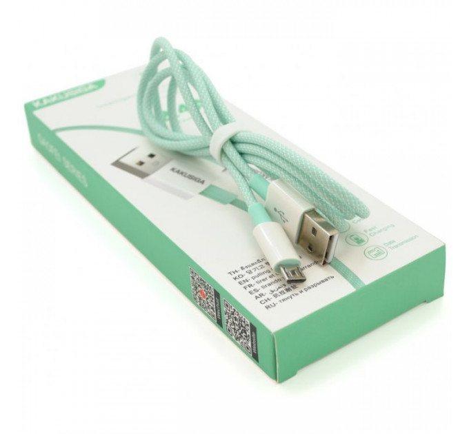 Дата кабель USB 2.0 AM to Micro 5P 1.0m KSC-723 GAOFEI Green 2.4A iKAKU (KSC-723-G)