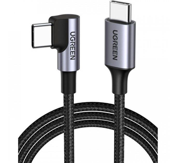 Дата кабель USB-C to USB-C 3.0m 60W US255 90-degree Angle Black Ugreen (80714)
