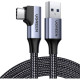Дата кабель USB 3.0 AM to USB-C 1.0m 60W US385 90° Black Ugreen (20299)