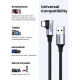Дата кабель USB 3.0 AM to USB-C 1.0m 60W US385 90° Black Ugreen (20299)