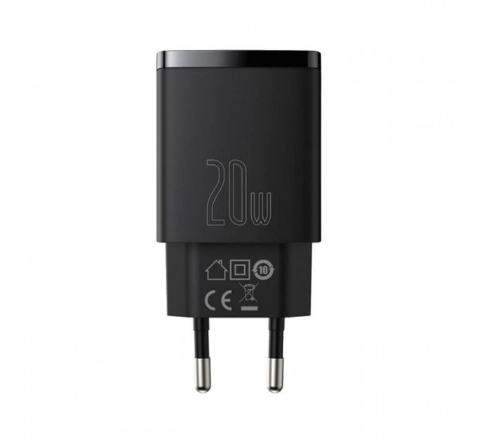 Зарядний пристрій Baseus Compact Quick Charger U+C 20W EU Black (CCXJ-B01)