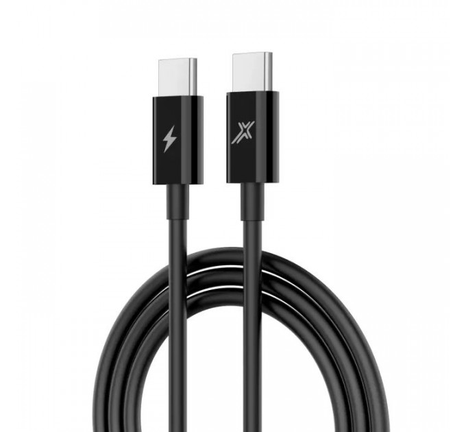 Дата кабель USB-C to USB-C 1.0m 60W CC-07B Black Grand-X (CC-07B)