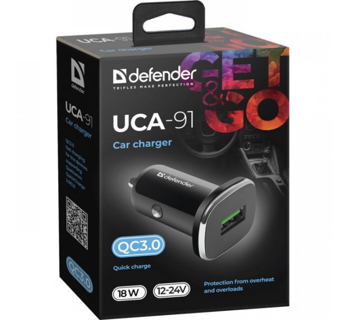 Зарядное устройство для Defender 1xUSB 18W (USB-A) QC3.0 3А UCA-91 (83830)