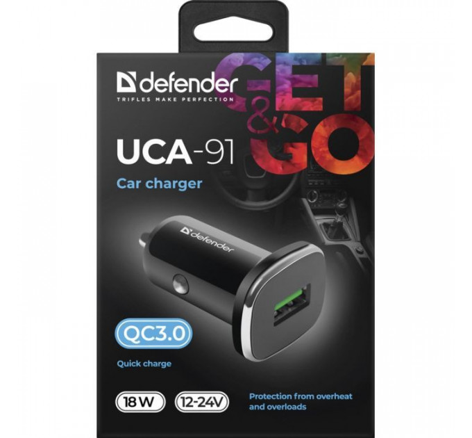 Зарядное устройство для Defender 1xUSB 18W (USB-A) QC3.0 3А UCA-91 (83830)
