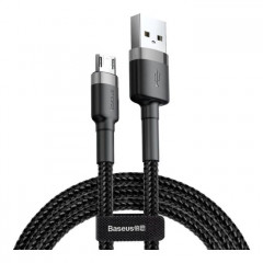 Дата кабель USB 2.0 AM to Micro 5P 3.0m 2A Gray-Black Baseus (CAMKLF-HG1)