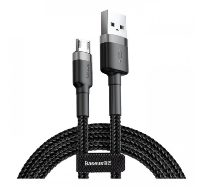 Дата кабель USB 2.0 AM to Micro 5P 3.0m 2A Gray-Black Baseus (CAMKLF-HG1)