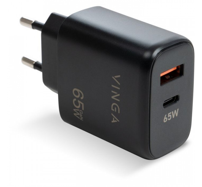 Зарядное устройство для Vinga GaN 65W PD+QC 1C1A ports Wall Charger (VCPCHCA65B) Зарядное устройство для Vinga GaN 65W PD+QC 1C1A ports Wall Charger (VCPCHCA65B)