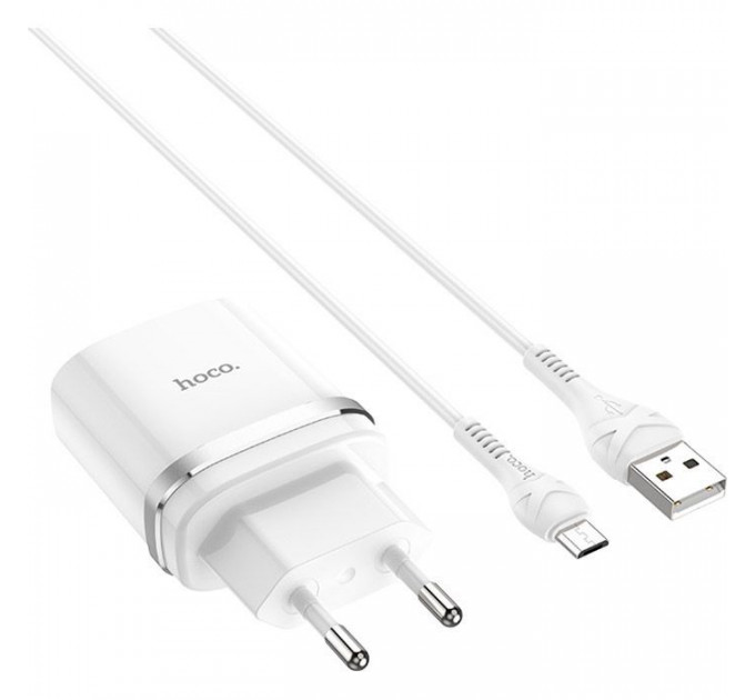 Зарядний пристрій HOCO C12Q Smart QC3.0 charger set(Micro) White (6931474716286)