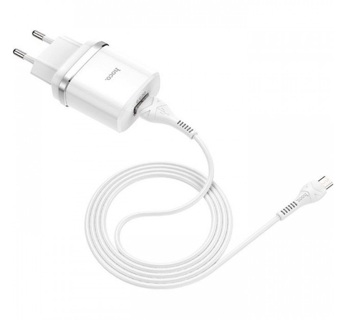 Зарядний пристрій HOCO C12Q Smart QC3.0 charger set(Micro) White (6931474716286)