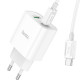 Зарядний пристрій HOCO C80A Plus Rapido PD20W+QC3.0 charger set(C to C) White (6931474779908)
