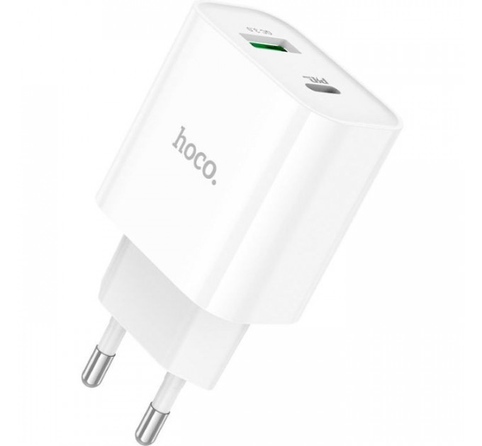 Зарядний пристрій HOCO C80A Plus Rapido PD20W+QC3.0 charger set(C to C) White (6931474779908)