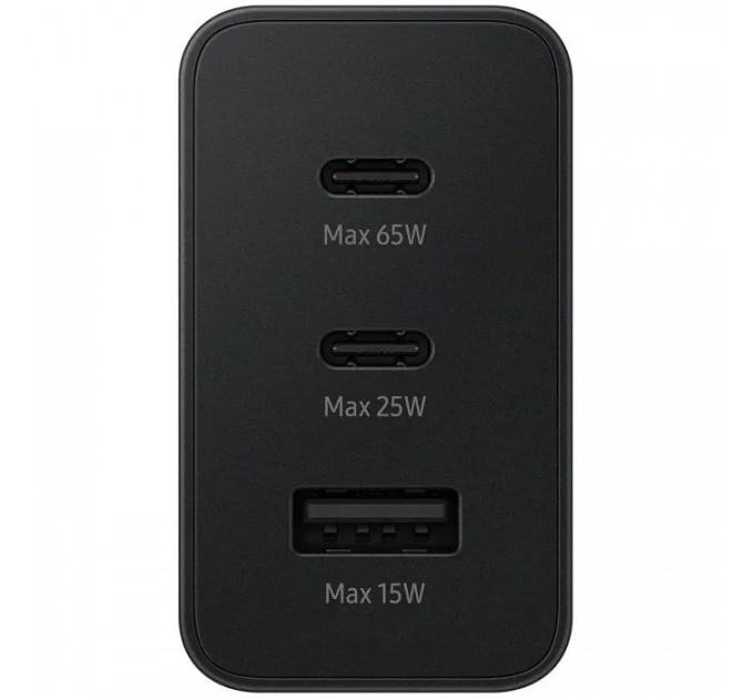 Зарядний пристрій Samsung 2xUSB-С 65W PD PPS\/USB-A Black (EP-T6530NBEGEU)