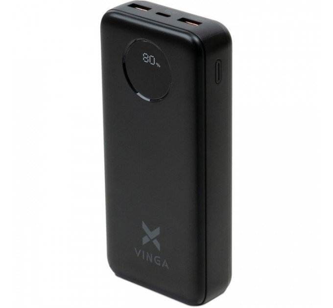 Батарея универсальная Vinga 20000 mAh 22.5W Display Black (VPBB2022)