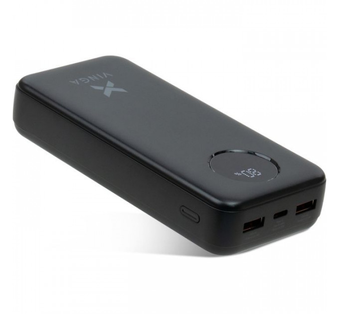 Батарея универсальная Vinga 20000 mAh 22.5W Display Black (VPBB2022)