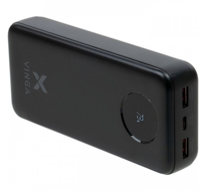Батарея универсальная Vinga 20000 mAh 22.5W Display Black (VPBB2022)