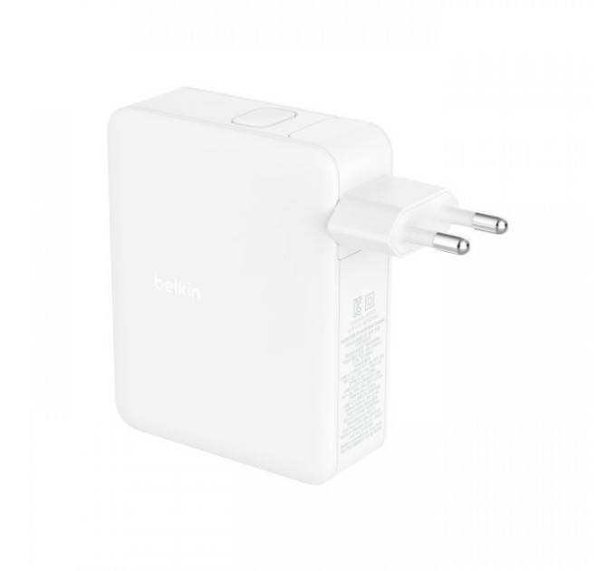 Зарядний пристрій Belkin 140W 3хUSB-С GAN PD PPS USB-A White (WCH014BTWH)