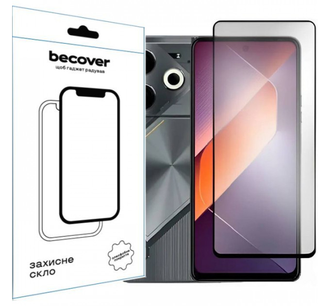Скло захисне BeCover Tecno POVA 6 (LI7) Black (711580)