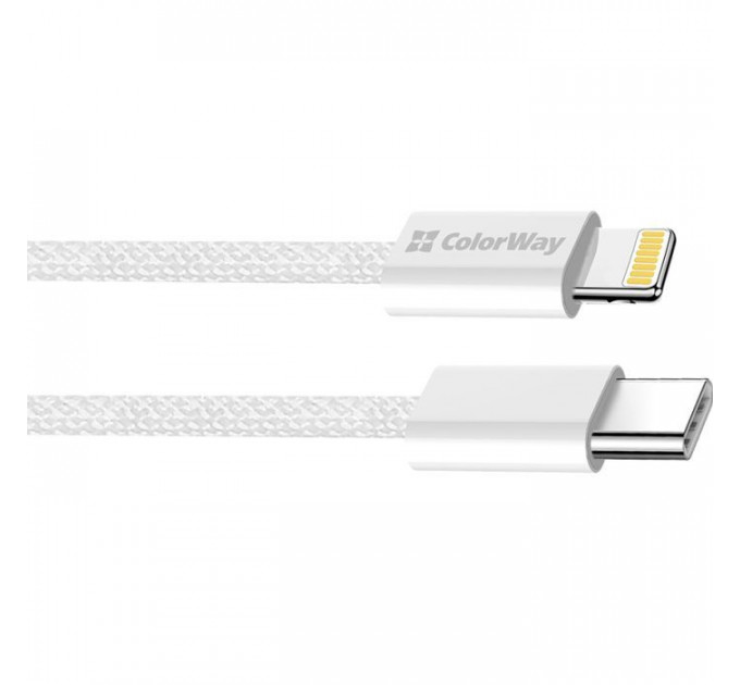Дата кабель USB-C to Lightning 1.0m 27W grey ColorWay (CW-CBPDCL061-GR)