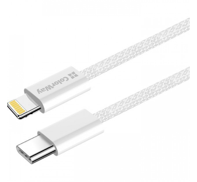 Дата кабель USB-C to Lightning 1.0m 27W grey ColorWay (CW-CBPDCL061-GR)