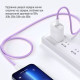 Дата USB-C кабель USB-C 1.0m 60W 3.0А фиолетовый ColorWay (CW-CBPDCC061-PU)
