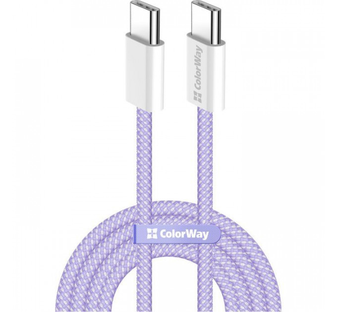 Дата USB-C кабель USB-C 1.0m 60W 3.0А фиолетовый ColorWay (CW-CBPDCC061-PU) Дата USB-C кабель USB-C 1.0m 60W 3.0А фиолетовый ColorWay (CW-CBPDCC061-PU)