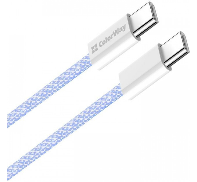 Дата USB-C кабель USB-C 1.0m 60W 3.0А фиолетовый ColorWay (CW-CBPDCC061-PU)
