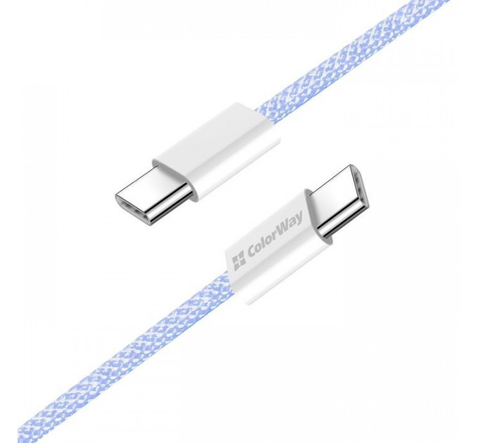 Дата USB-C кабель USB-C 1.0m 60W 3.0А фиолетовый ColorWay (CW-CBPDCC061-PU)