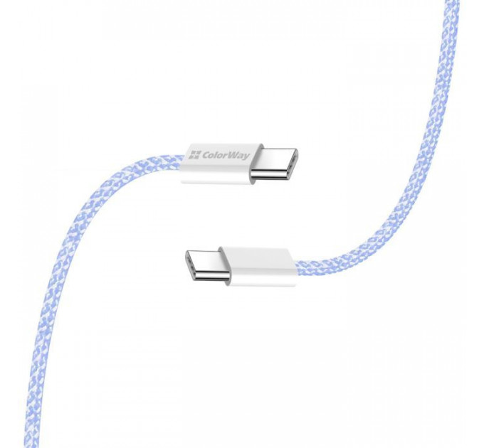 Дата USB-C кабель USB-C 1.0m 60W 3.0А фиолетовый ColorWay (CW-CBPDCC061-PU)